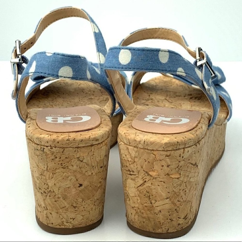 GB Gianni Bini sandals 7 polka dot cork platforms - Picture 4 of 13